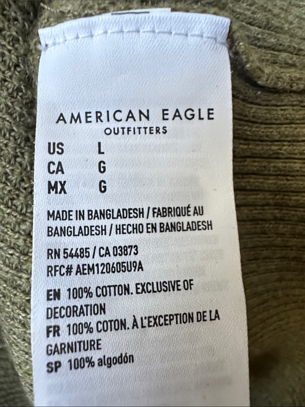 American Eagle Outfitters Olive Green Knit Hooded Sweatshirt - Men's - Picture 5 of 9